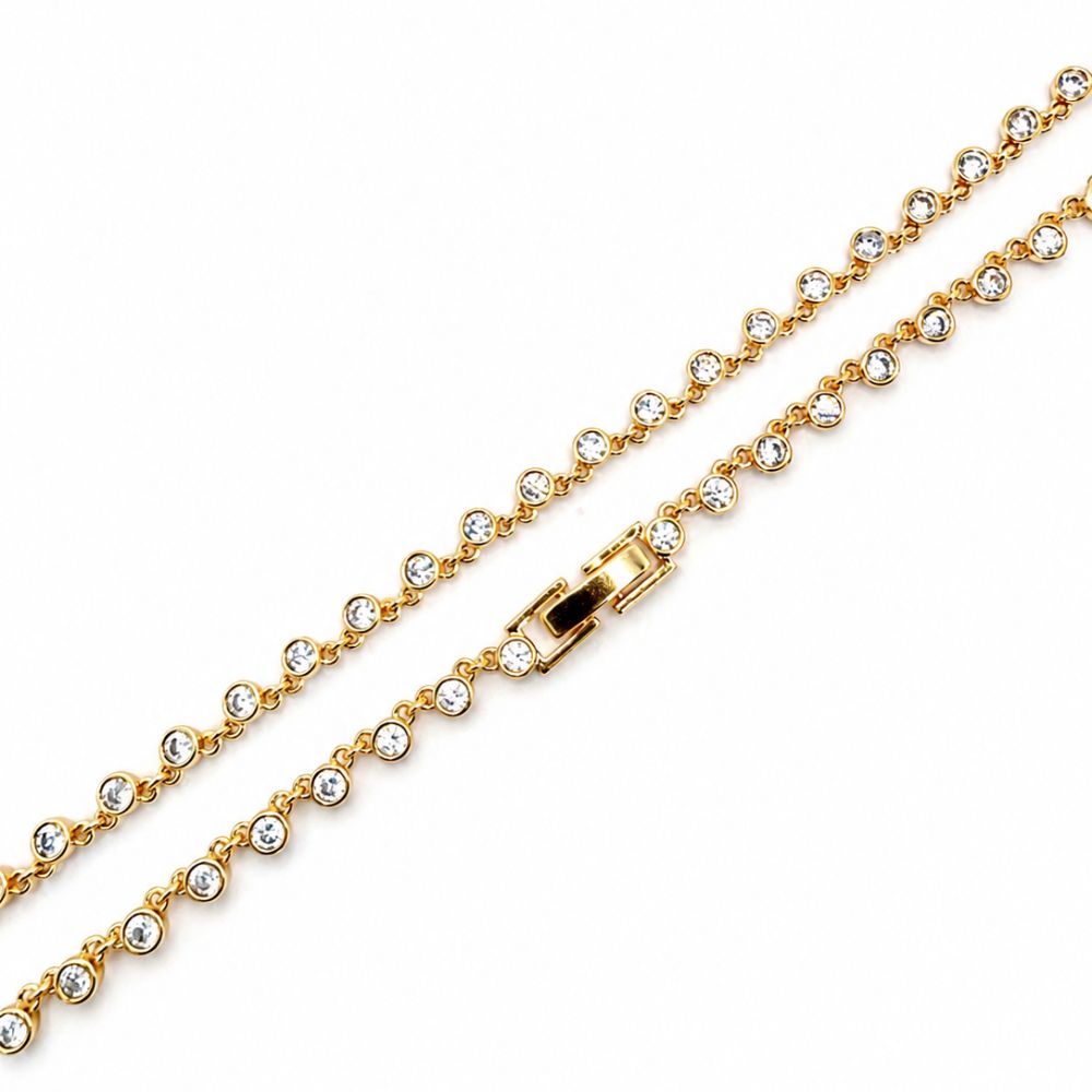 Next-to-Real 18K Gold Plated CZ Tennis Necklace Set