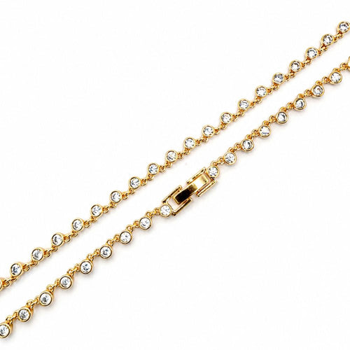 Next-to-Real 18K Gold Plated CZ Tennis Necklace Set