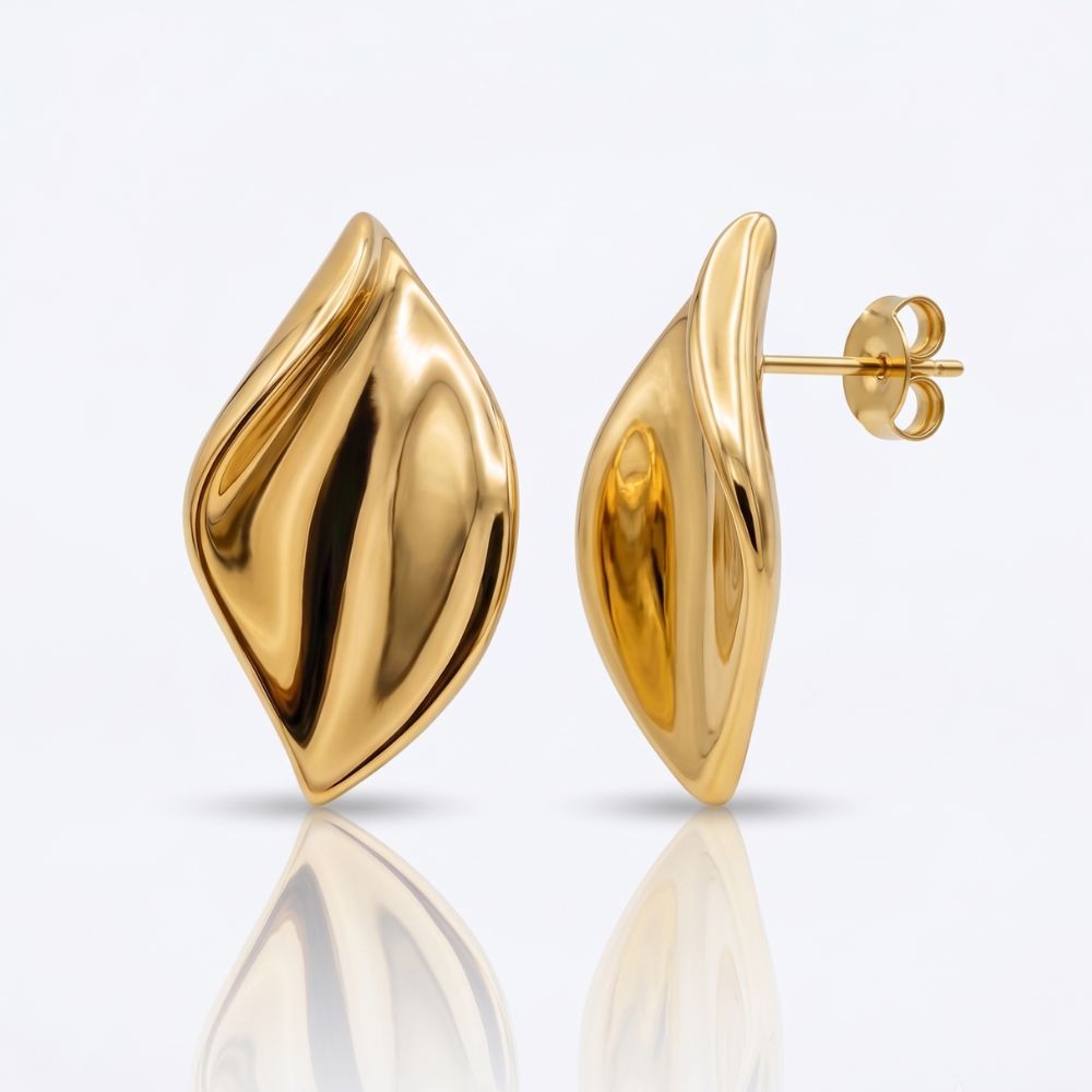 Aurelia Sculpted Gold Petal Studs