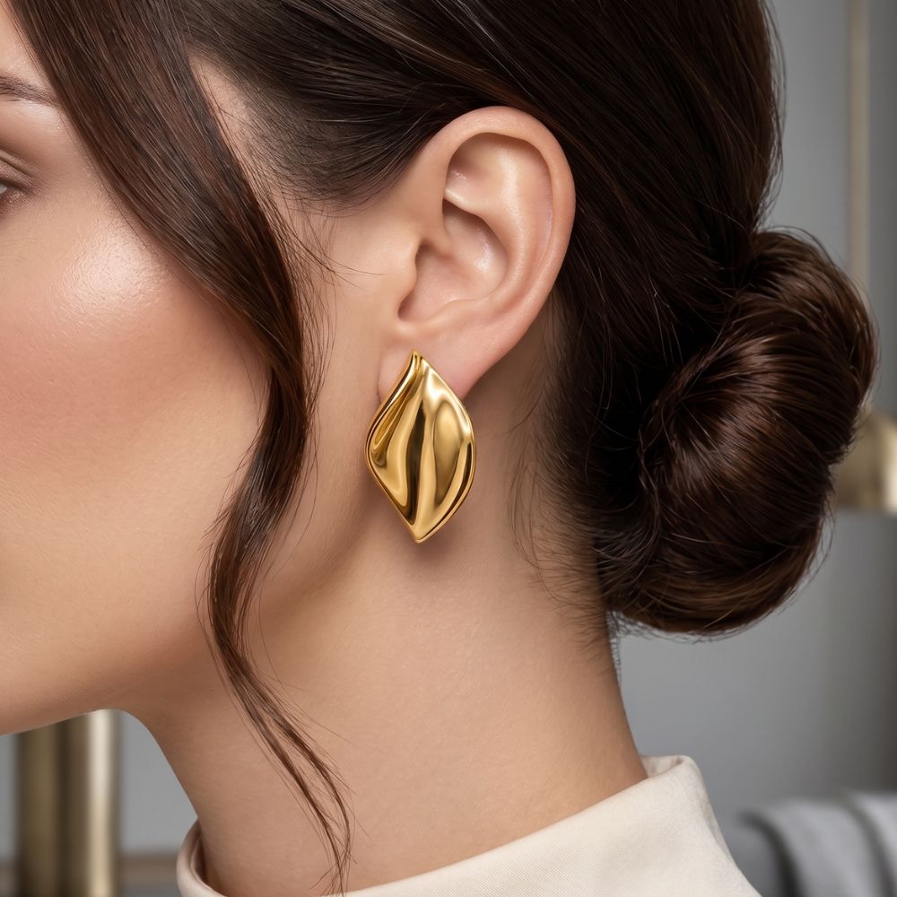 Aurelia Sculpted Gold Petal Studs