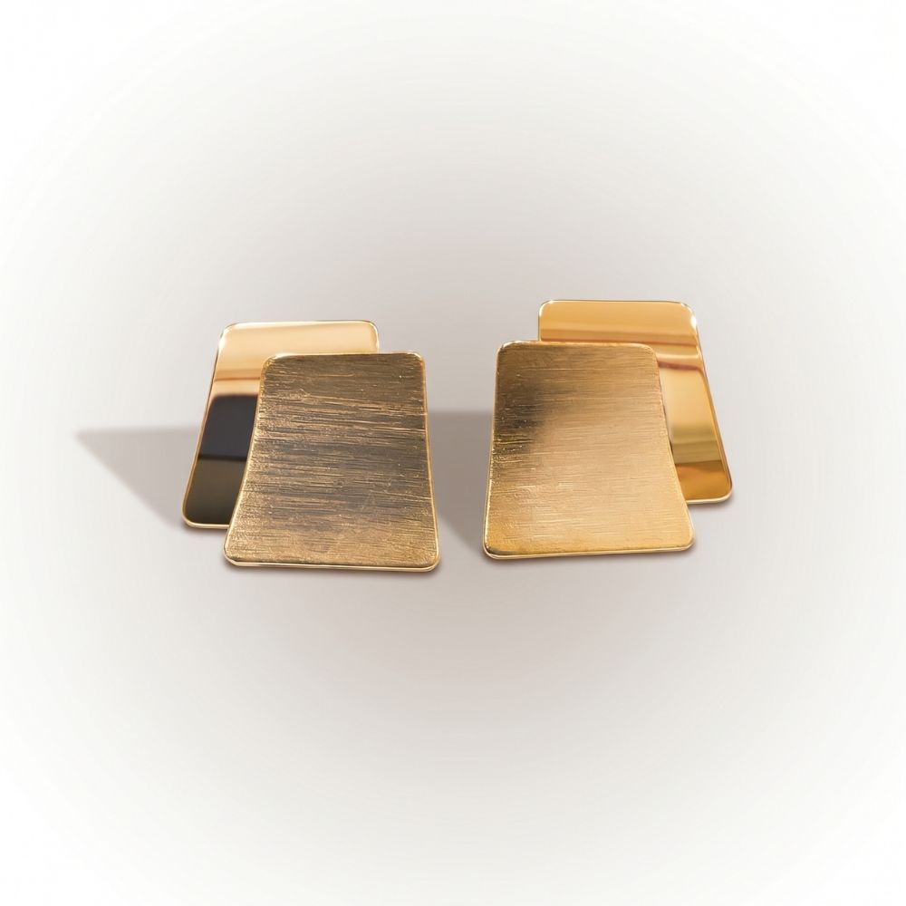 Aurelia Brushed Gold Layered Geometric Stud Earrings
